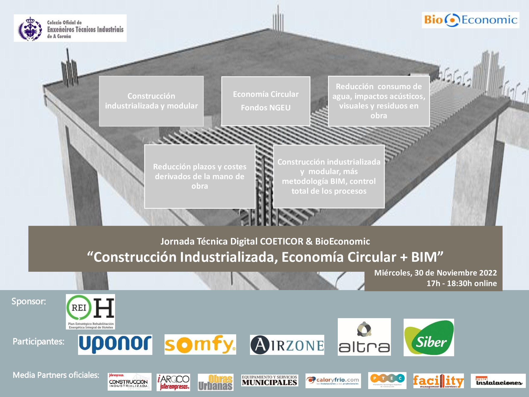 webinar “Construcción Industrializada, Economía Circular, BIM” COETICOR & BioEconomic